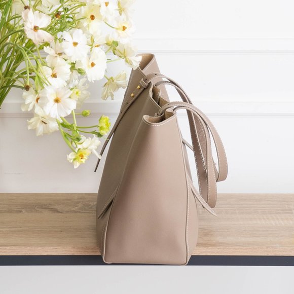 *New* Eliana Genuine Pebbled Leather Tote - Biscotti - Picture 5 of 11